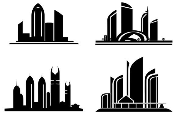 Abu Dhabi City Vector Silhouette: Capture the Capital's Skyline