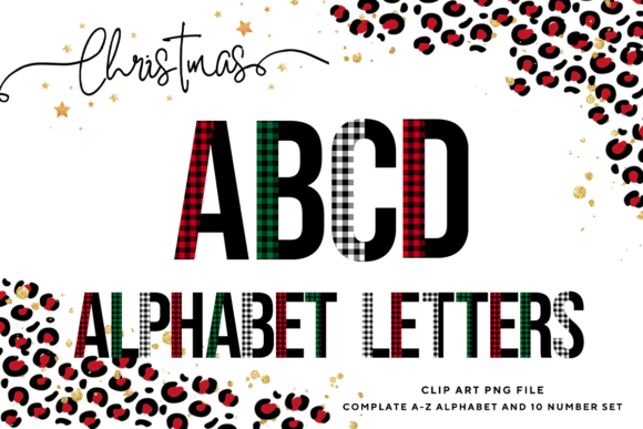 Christmas Alphabet Buffalo Plaid Letters: Cozy Festive Typography