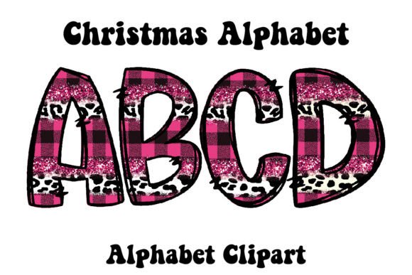 Christmas Pink Plaid Leopard Pink Doodle: A Festive Design Asset