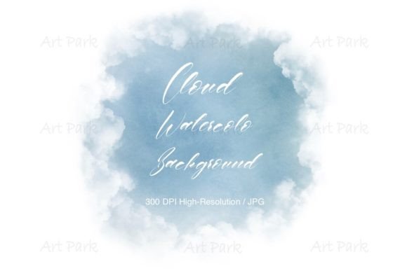 Cloud Watercolor Background: Soft, Ethereal Digital Papers