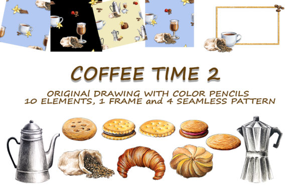 Coffee Time 2: Watercolor Pencil Art for Your Brand