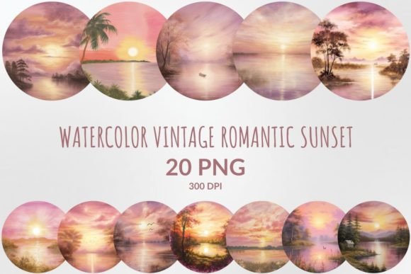 Embrace Nostalgia: The Vintage Romantic Sunset Sublimation Pack