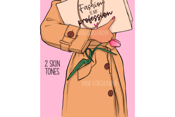 Fashion Girl Illustration: Premium Fashion Png for Design