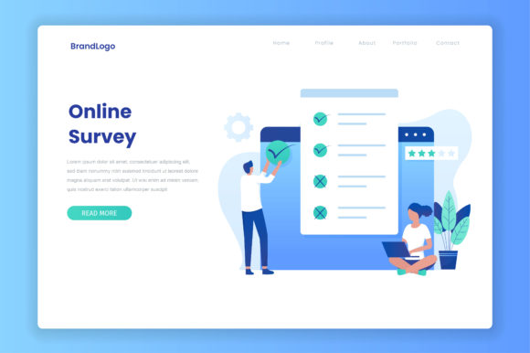Flat Design Concept of Online Survey: A Modern Visual Toolkit