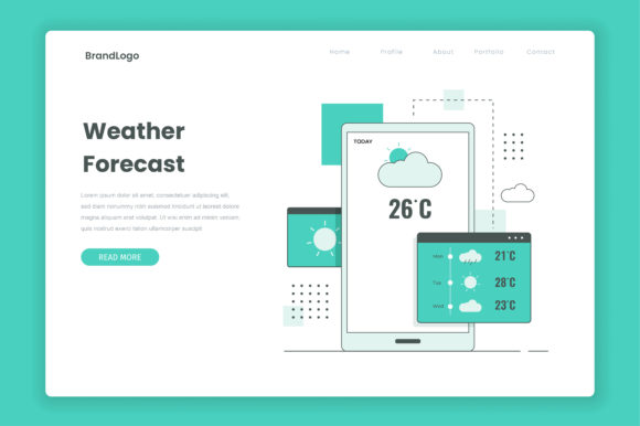 Flat Line Design: A Fresh Take on Weather Forecast Graphics