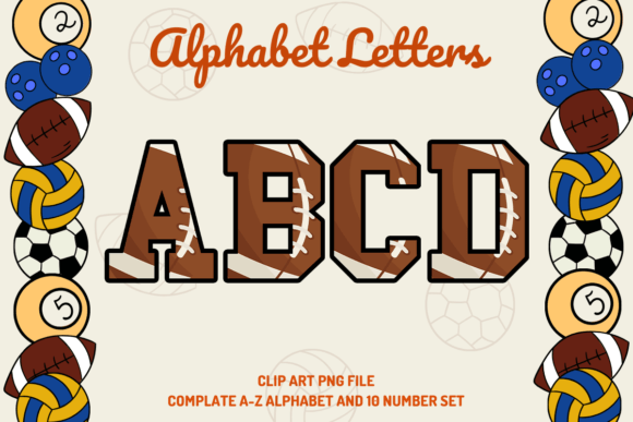 Football Alphabet Varsity Sport Letters for Team Spirit Design