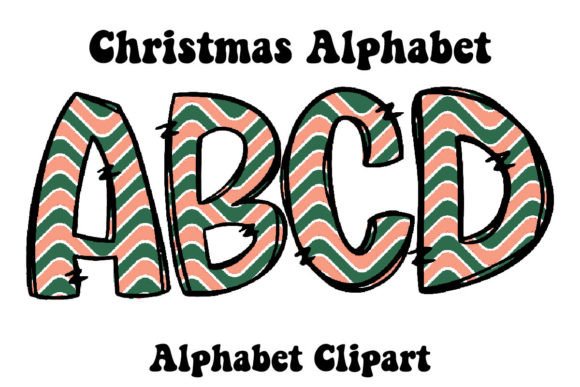 Retro Christmas Alphabet Doodle X Mas: Festive Design Assets