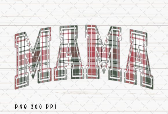 Retro Mama Christmas Plaid Mom PNG: Festive Design Asset