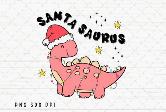 Santa Dinosaur Dino Girl Christmas PNG: Festive Fun