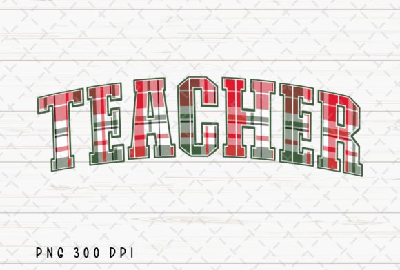 Teacher Christmas Plaid Retro School PNG: A Festive Design Asset