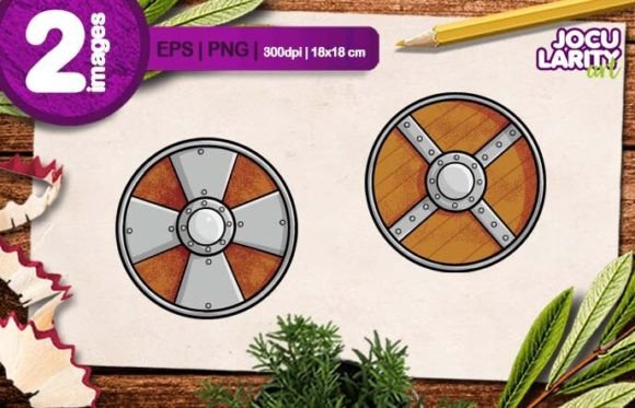 Unleash Creativity with Vintage Shields Cartoon Illustration