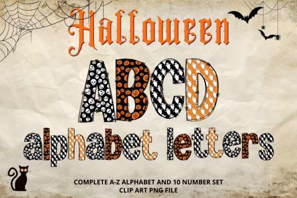 Unleash Spooky Creativity with Halloween Doodle Alphabet Letters PNG4