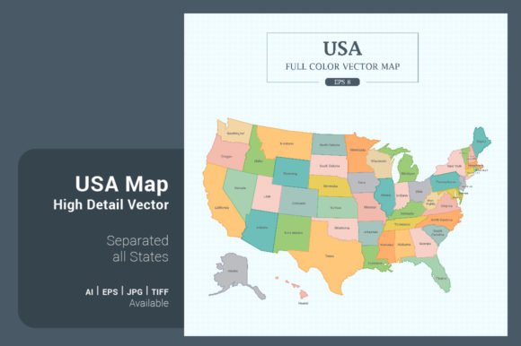 USA Map Separated States Vector: Your Ultimate Design Asset