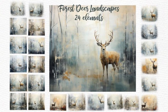 Winter Forest Landscape Watercolor Deer: Bringing Nature's Calm to Your Projects